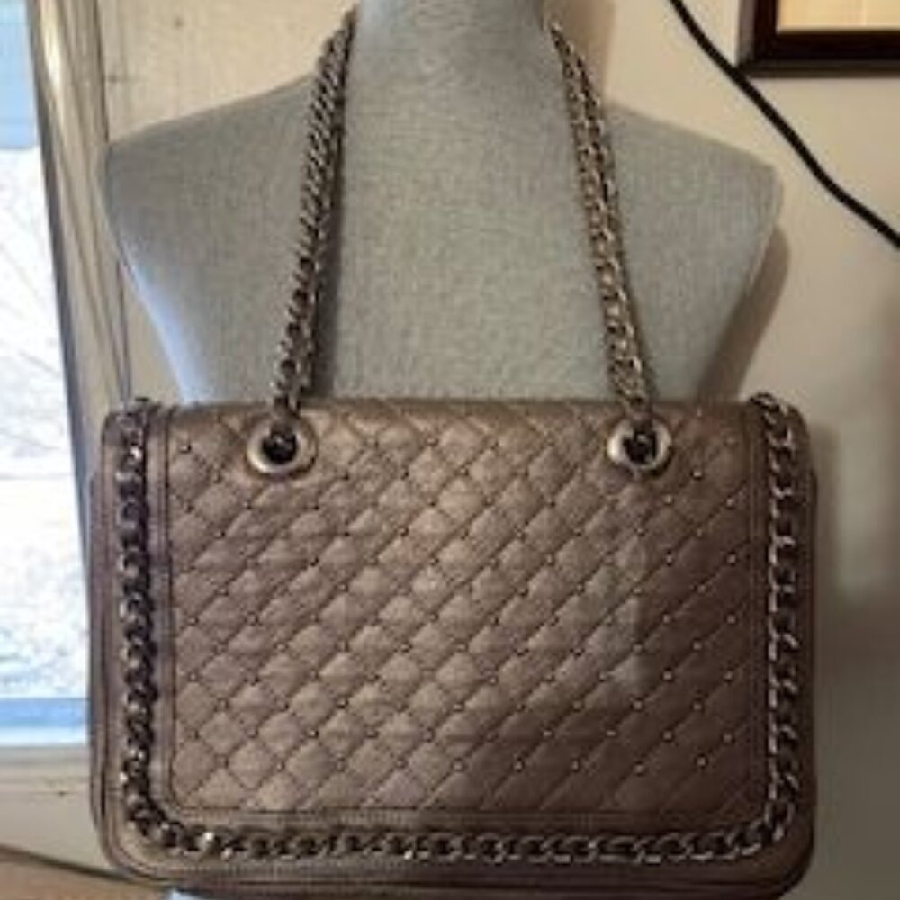Bodhi Leather Handbag with Silver Hardware